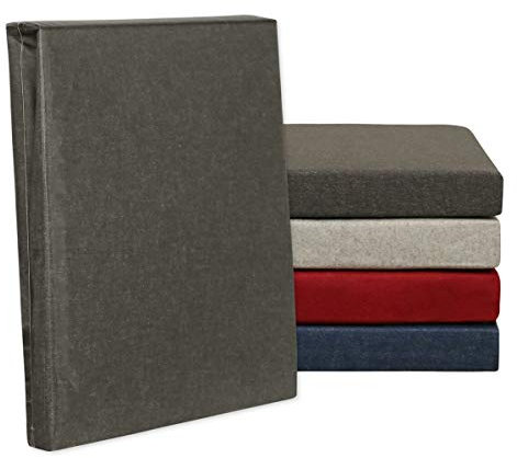 TRAUMSCHLAF kuschelig weiches Melange Biber Spannbetttuch Made in Germany mit Rundumgummi - Verschiedene Größen, Farben 180x200 cm, grau