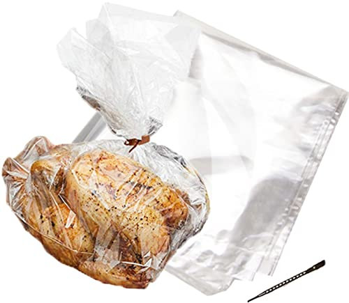 100 Stück Truthahn Bratbeutel für Backofen Mikrowelle, Kochofen Hühnchenbeutel, mittelgroße Beutel, Geschmackssiegel, Kochbeutel, für Fleisch Geflügel Fisch Meeresfrüchte Gemüse -100Beutel 25x38cm