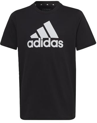 adidas Unisex Kinder Essentials Big Logo Cotton Tee, Black/White, 11-12 Years