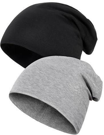 2 Stück Kinder Slouch Beanie Mütze, Weiche Wintermützen für Jungen Mädchen, Warme Kindermützen Doppellagige Baby Strickmütze für Kinder Frühling, Herbst, Winter