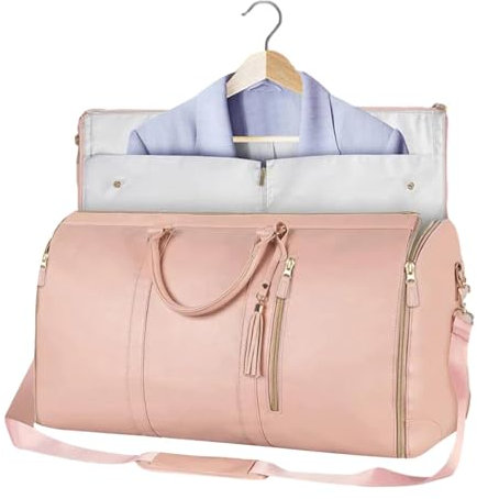 Handgepäck Kleidertasche Umwandelbarer Kleidersack Für Reisen 2 In 1 Wasserdichte Anzugtasche Reisetasche PU Leder Hängender Koffer Wochenendtasche Sporttasche Für Damen Und Herren