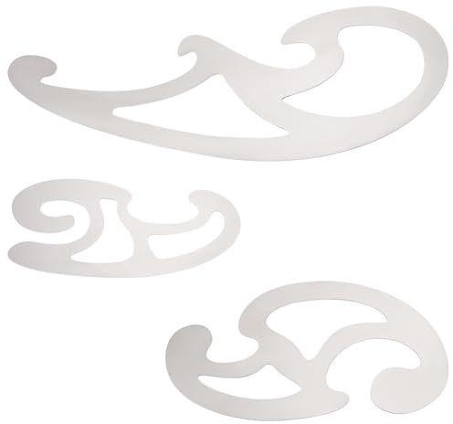 UNICRAFTALE 3Stück Französisches Kurvenlineal Edelstahl Zeichenschablonen Werkzeug Multifunktionales Comic Schablonen Werkzeugset Mustererstellen Zeichenlineal Professionelles Zeichnen Holzbearbeitung