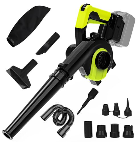 Aspirador de hojas compatible con batería Makita de 21 V, batería de 336 W, aspiradora de hojas con bolsa para el polvo, soplar hojas y aspirar, función 2 en 1 para el cuidado del césped (sin batería)