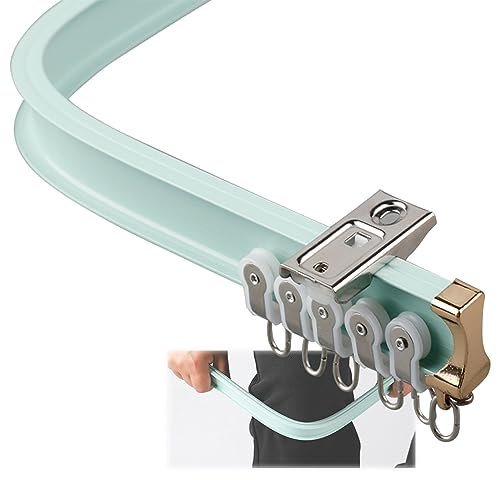 GArcan Biegbare Vorhangschiene zur Decken- oder Wandmontage, Vorhangstangen, 100 cm bis 660 cm Lange Schiene, Gebogene Schiene für L-förmige und U-förmige Erkerfenster, Raumteiler-Duschschienen, be