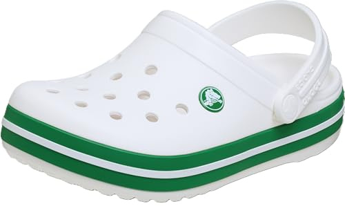 Crocs Crocband Clog K, Zuecos Unisex niños, Hiedra Blanca Y Verde, 34/35 EU