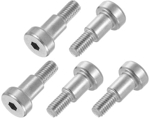 sourcing map 12Pcs 304 Stainless Steel Shoulder Bolt 8mm Shoulder Dia 10mm Shoulder Length M6 Thread Hex Socket Shoulder Bolts for Textile Hydraulic Injection Molding Machinery Industries