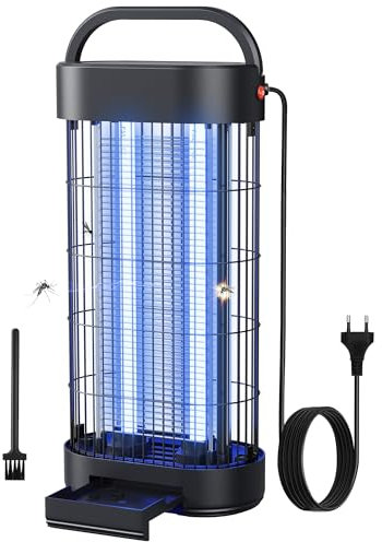 Lampe Anti Moustique 22W, 1800V UV Destructeur d'Insectes Électrique pour Intérieur, Piège Insectes Efficace pour Chambre, Cuisine et Bureau, Portée 100 m², Noir