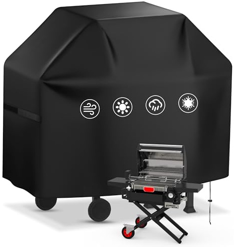 Hejo Funda para Barbacoa Impermeable, Funda Barbacoa Exterior Anti-Viento Anti-Polvo, Cubierta BBQ de Parrilla Oxford 420D, Cubierta para Barbacoa de Gas Prueba de Rayos UV (132x66x109cm)