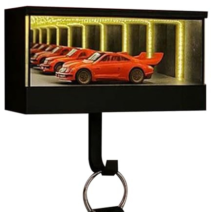 Porte-clés Mural, Porte-Clés De Garage Pour Voiture, Organiseur De Clés De Garage Infini, Accroche Clef Mural Avec Lumière LED, Pour Couloir, Chambre À Coucher, Bureau [modèle De Voiture Non Inclus]