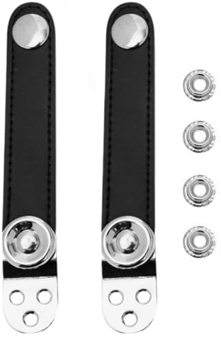 Ciieeo Cinghie per Fisarmonica 2 Pezzi in Acciaio e Cuoio Nero Doppio Strato di Fissaggio, Design Elegante e Presa Confortevole per Musicisti