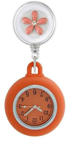 YUGSHNKFC Reloj retráctil de Enfermera con Solapa Colgante, Funda de Silicona y manecillas Que Brillan en la Oscuridad para turnos de Noche Reloj retráctil de Enfermera