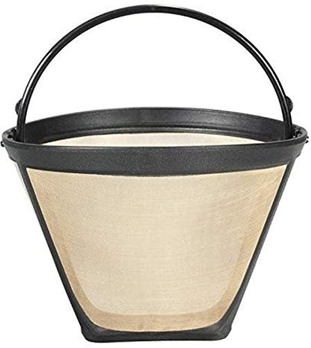 Permanent Reusable #4 Cone Shape Coffee Filter Mesh Basket Gold Tone Coffee Accessories