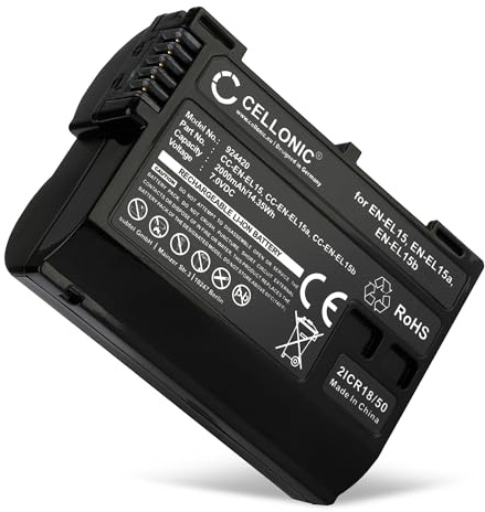 CELLONIC, Battery for Camera compatible with Nikon EN-EL15c, EN-EL15, D750, D500, D7500, D850 (7.0V, 2000mAh)