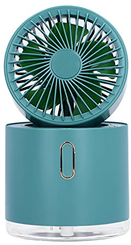Jectse Nebelventilator, um 180° Verstellbarer Tragbarer Nebelventilator mit 300-ml-Wassertank, Wiederaufladbarer, Batteriebetriebener USB-Handventilator für das Klassenzimmer Im Home Office