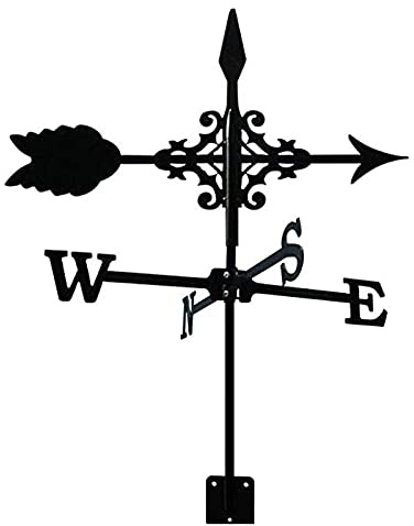 FUYAO Exquisites Metall-Wetterfahnen-Ornament Wetterfahne mit Pfeil-Ornament, Garten-Wetterfahne, Windfahne, professionelles Messwerkzeug, Windrichtungsanzeige, Garten, Hof, Dach