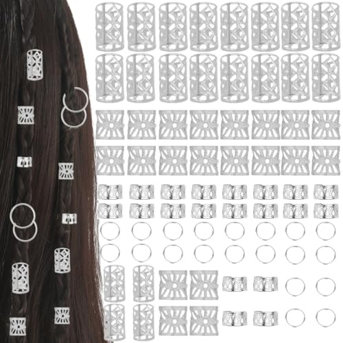 Dreadlocks Joyas, 40 piezas de accesorios para el pelo para trenzas, puños de metal ajustables, joyas para el cabello, clips en espiral para rastas para hombres, mujeres, niñas y niños (C(80 unidades)