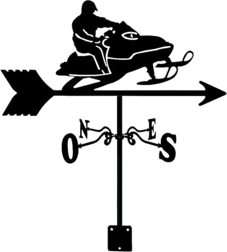 Weather Vane,Weather Vanes Wind Direction Indicator Weathercock Stainless Steel with -Rust Coating for Outdoor Decor Craft-Sled Car Snowmobile