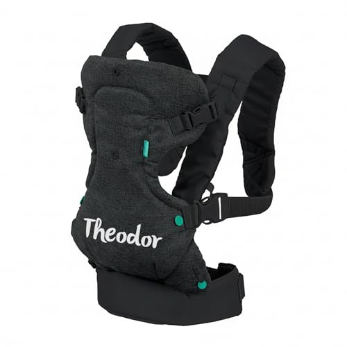 Marsupio porta-bebè personalizzabile – ergonomico 4-in-1 e regolabile – per neonati e bambini piccoli – personalizzato con il nome – Infantino (nero)