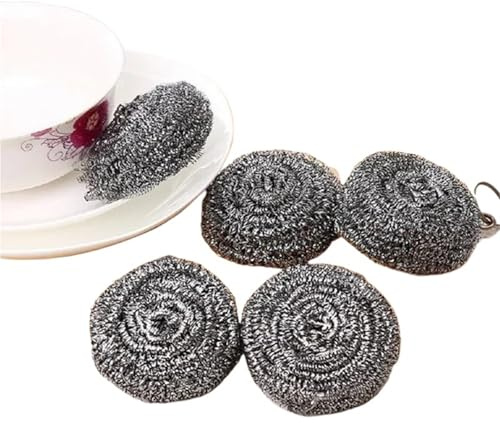 Stainless Steel Scourer 30PCS Stainless Steel Wool Scrubber, Scrubbing Scouring Pad, Stainless Steel Cleaning Balls for Kitchens Bathroom Pot and Pan