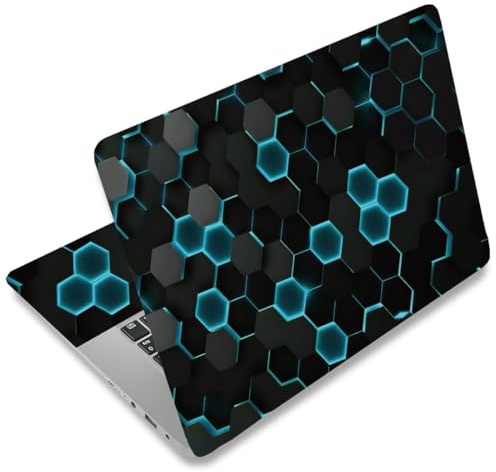 SUPERDANT Pellicule Protectrice pour Ordinateur Portable Décoration Autocollante en Vinyle Protège-Écran Design Nid d'abeille Noir Universel Compatible 12 13 13.3 14 15 15.4 15.6 Pouces