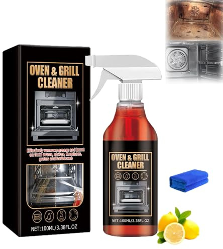 Oven and Grill Cleaner Spray, Heavy Duty Oven and Grill Cleaner, Stainless Steel Cleaner and Polish Spray, Heavy Duty Degreaser Cleaner Spray, Multi-purpose Cleaner for Kitchen, Cookers, Hoods (1pc)