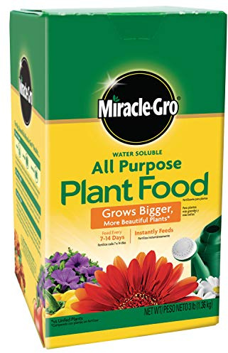Miracle-Gro Water Soluble All Purpose Plant Food - Fertilizer For All Indoor or Outdoor Plants including Roses, Flowers, Vegetables, Houseplants, Trees, and Shrubs, 3 lbs.