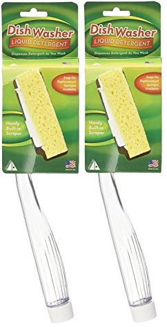 Arrow Lot de 2 éponges à Vaisselle avec poignée de Distributeur de Savon – Baguette à Vaisselle à remplir pour Un Nettoyage Rapide et Pratique – Fabriquées aux États-Unis – Facile à remplir, Brosse