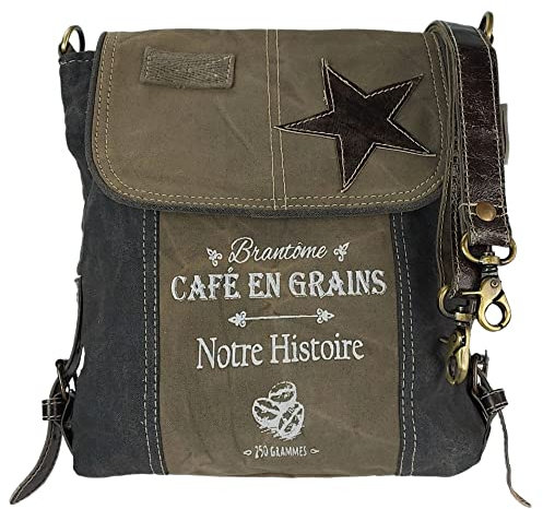 Sunsa Damen Umhängetaschen. Schultertasche aus Canvas & Leder. Vintage Crossbody Tasche. Nachhaltig Retro Handtasche als Geschenkideen für Frauen. Umhängetasche für Sie/Ihn