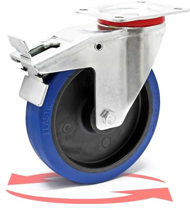 Rueda giratoria para transporte con freno 200mm 350 kg Rueda muebles Cargas pesadas Marcha suave