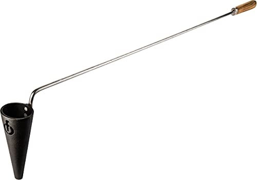 Forged Flambadou, Hergestellt aus Gusseisen, Heft aus Olivenholz