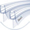 2x 100cm Sealis Ersatz Duschdichtung gebogen - Dichtung für Rundduschen ab 5mm/ 6mm/ 7mm/ 8mm Glasdicke Duschkabine Wasserabweiser Duschdichtung Schwallschutz Dichtkeder - Transparent
