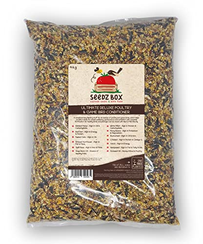Chicken Food and Game Bird Food Conditioner 4kg - Complimentary Chicken Feed - Helps Condition Birds For Wellbeing Performance Plumage and Exhibition - Seedzbox