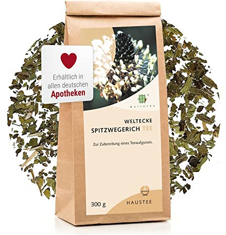 Weltecke Spitzwegerich-Tee lose 300 g | Arzneibuch-Qualität in Deutschland hergestellt & abgefüllt | Spitzwegerichblätter getrocknet & geschnitten | Angenehmer Halswärmer-Tee | Plantago lanceolata