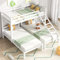 Merax Bunk Bed Triple Sleeper with Side Ladder - Children and Teens 3FT Single Bed Frame - Solid Pine Wood Toddler Bed - White (90x190cm, 90x200cm)