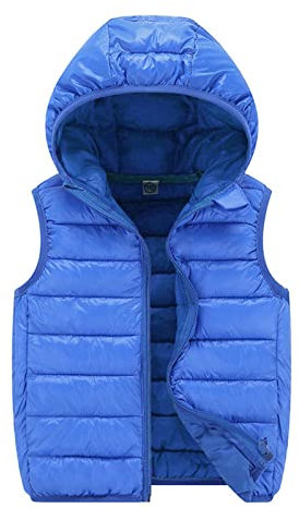 Weste Kinder Jungen Mädchen 110, Daunenweste Winter Kapuzenweste Jungen Mädchen Weste Mit Kapuze Outdoor Winddicht Leicht Pufferweste Winddichte Winter Jacke Wintermantel Fleeceweste 3-15 Jahre