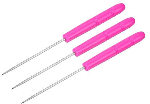 M METERXITY 3 Pack Badminton Racket Stringing Awl - Guide the String Through the Racquet Eyelets, Apply to Badminton Tennis Racket (Rose Red)