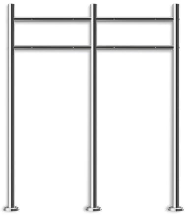 Metzler Briefkasten Ständer aus Edelstahl 2-Fach horizontal - Briefkastenständer für 2 Briefkästen, Briefkasten Standfuß 2er rostfrei und wetterfest | Gesamthöhe 120 cm | Modell Erpo