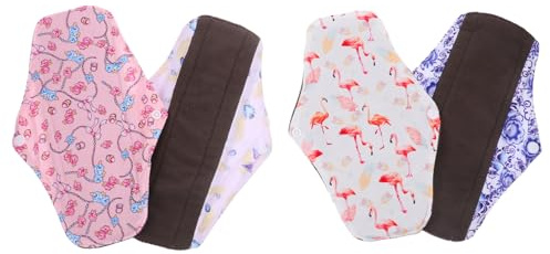 COLLBATH 4 Compresas Menstruales Reutilizables y Absorbentes Fabricadas Bambú y