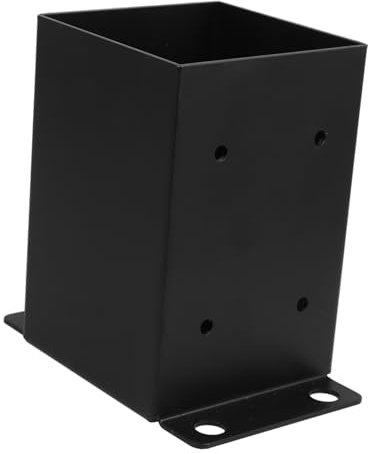Uonlytech Wooden Fence Pergola Bracket Deck Support Fence Post Bracket Deck Post Base Metal Mailbox Support Bracket Column Bracket Pavilion Base Wood Bracket Porch Railing Black Carbon Steel