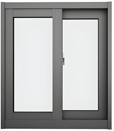 Ventana deslizante horizontal para interiores con marco de aluminio y vidrio templado, con mango de bloqueo para una mayor ventilación y seguridad en garajes y hogares