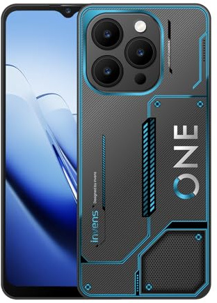 invens NOTE 12P Unlocked Smartphone, 6.6 HD+ Display, 48MP Camera, 5000mAh Battery, 4+12GB RAM 128GB ROM, Dual SIM + TF, Android 15 SIM Free Mobile Phone, Type-C, Face ID/Fingerprint (Cyber Blue)