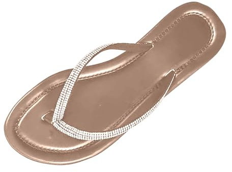 Sandali estivi infradito piatti da donna separatori per dita piatte sandali con strass glitterati piscina mare spiaggia all'aperto scarpe estive