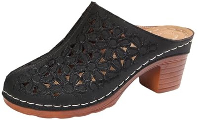 Meaunzyl Sandalias Mujer Tacón Elegante Bajo Cuña Punta Cerrada Chanclas Vestir Plataforma Transpirables Vacaciones Informales Ortopédicas Soporte Zuecos Faciles De Combinar Gruesas Correctivas