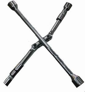 GrecoShop Chiave a Croce per Auto Pieghevole in Acciaio Verniciato