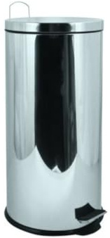 MSV - Cestino per cosmetici da bagno - Acciaio inossidabile con secchio interno rimovibile - Elegante cestino a pedale - Compatto e pratico - Grigio - 30L