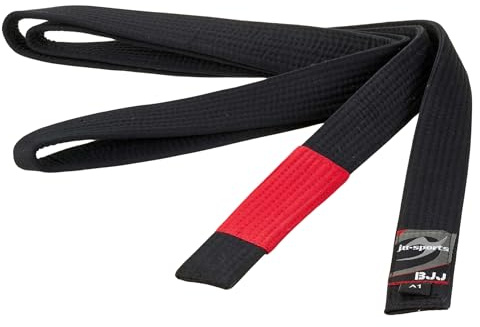 Ju-Sports Brazilian Jiu-Jitsu Gürtel - schwarz, Baumwolle I Kampfsport Gürtel Für BJJ I Mehrfach gesteppt I Ca. 4,5 cm breiter Martial Arts Gürtel I A1