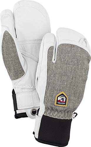 Hestra Army Leather Patrol 3-Finger Glove - Warmer, vielseitiger 3-Finger-Handschuh für Winter, Skifahren und Snowboarden - Hellgrau - 6