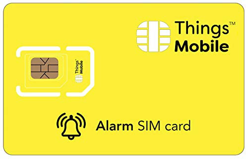 Carte SIM pour Alarme et ANTIVOL - Things Mobile - avec Couverture Mondiale et réseau Multi-opérateur GSM/2G/3G/4G, sans coûts Fixes. Crédit Non Inclus