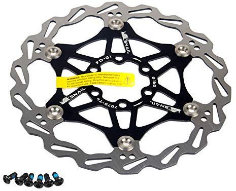 Newgoal Disco de Freno de Disco de Bicicleta, 160mm Bicicleta de montaña Flotante Disco de Freno Centro de Bloqueo Accesorios de Bicicleta（Negro）