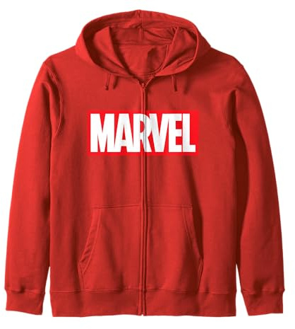 Marvel Classic Bold Logo Felpa con Cappuccio